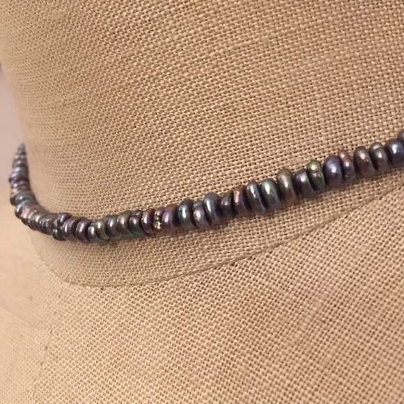 Vintage Freshwater Pearl Mini Bead Blue Necklace - Picture 3 of 5